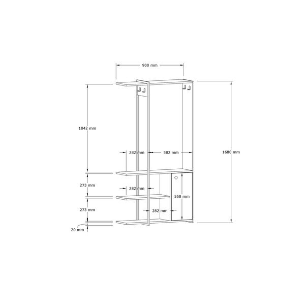 Černá/přírodní předsíňová sestava Kumsal – Kalune Design-image-3