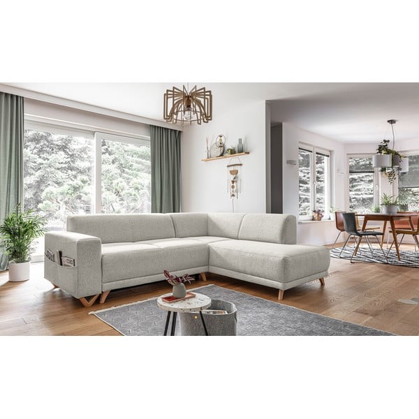 Béžová rozkládací/s úložným prostorem rohová pohovka (pravý roh/do L) Classy Sophie – Miuform-image-3