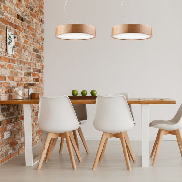 Hnědé závěsné svítidlo se skleněným stínidlem ø 37 cm Eveline – LAMKUR-image-1