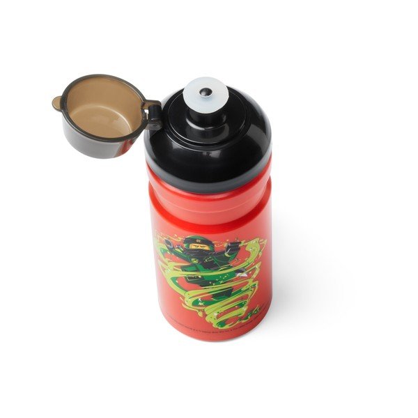 Červená lahev na vodu s černým víčkem LEGO® Ninjago, 390 ml-image-1