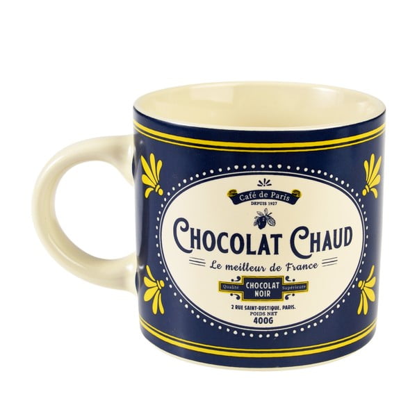 Tmavě modrý/krémový keramický hrnek 350 ml Chocolat Chaud – Rex London