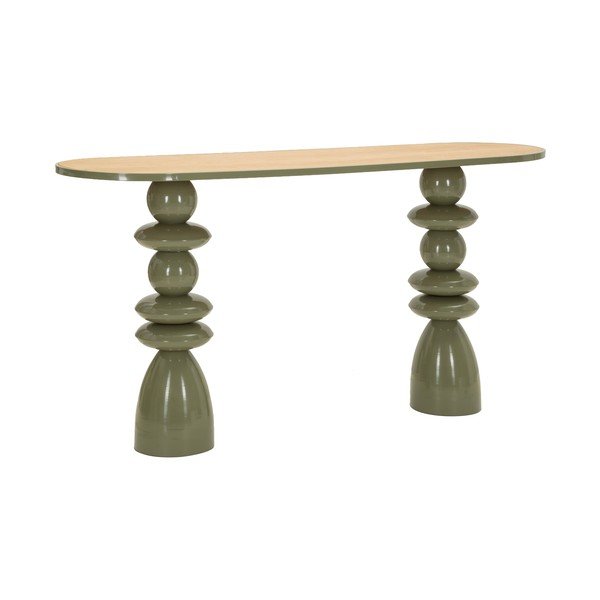 Zelený kovový konzolový stolek 45x150 cm Metal Console – Mauro Ferretti