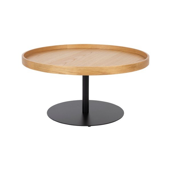 Kulatý konferenční stolek s deskou v dubovém dekoru v přírodní barvě ø 70 cm Yuri L – White Label