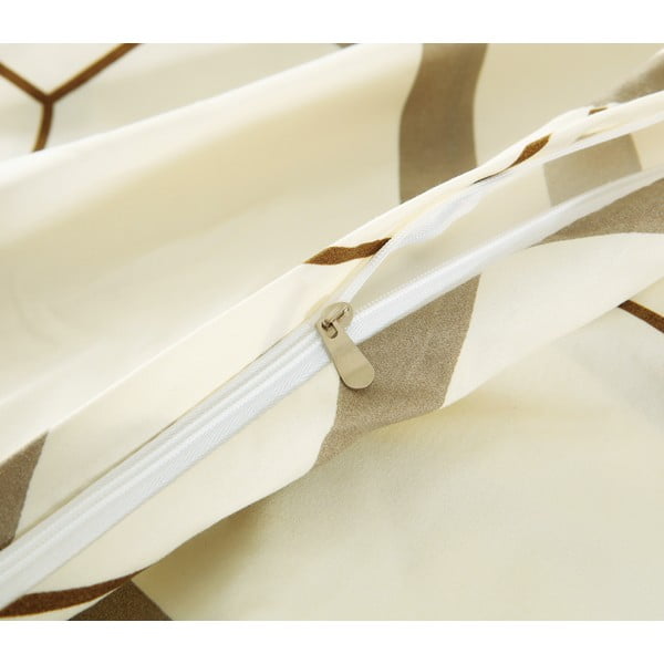 Krémové 6dílné povlečení na jednolůžko z mikrosaténu 140x200 cm Carter – My House-image-2