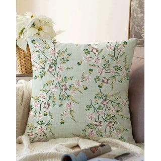 Zelený povlak na polštář s příměsí bavlny Minimalist Cushion Covers Bloom, 55 x 55 cm