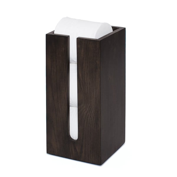 Zásobník na toaletní papír z dubového dřeva Wireworks Mezza Dark-image-1