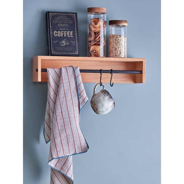 Nástěnný věšák v dekoru buku v přírodní barvě s poličkou Ryder – Bloomingville-image-1