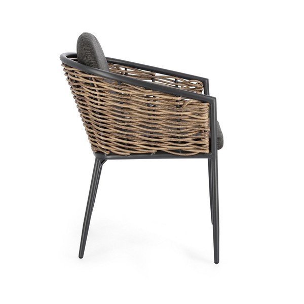 Šedá kovová zahradní židle Maribela   – Bizzotto-image-3