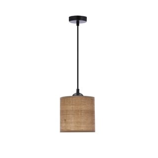 Světle hnědé závěsné svítidlo s ratanovým stínidlem ø 15 cm Legno – Candellux Lighting