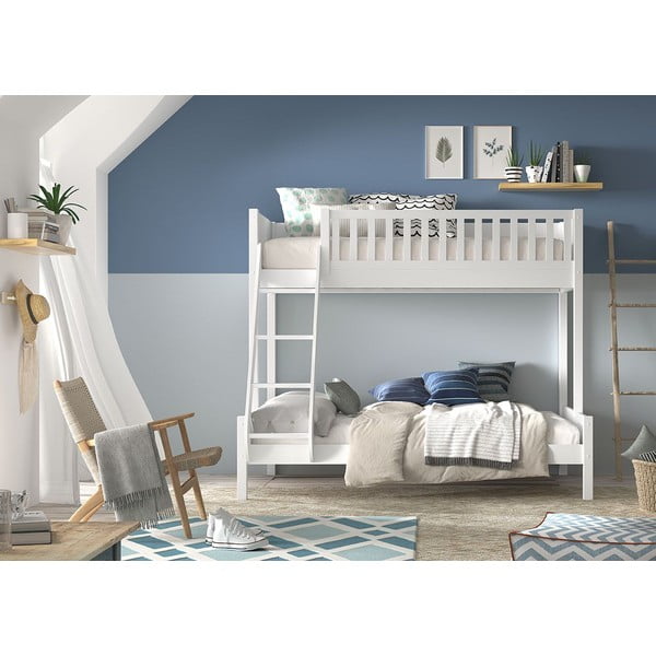 Bílá patrová dětská postel 140x200/90x200 cm Scott - Vipack-image-1