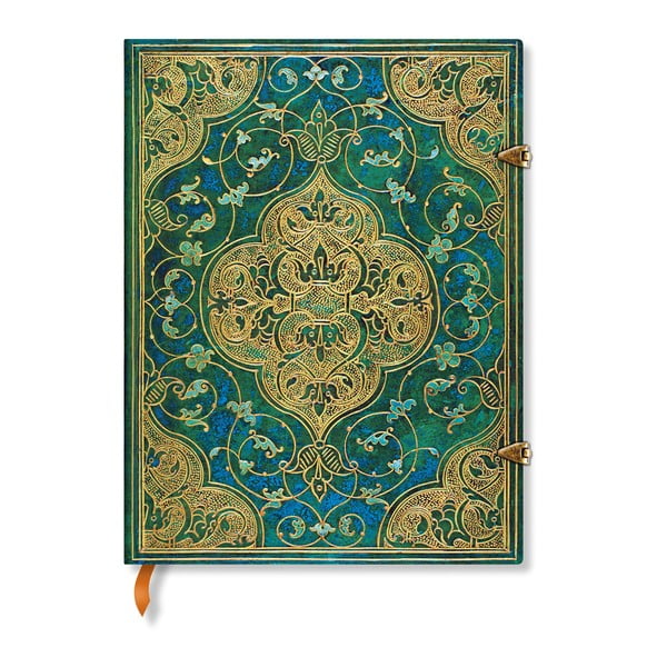 Linkovaný zápisník s tvrdou vazbou Paperblanks Turquoise Chronicles, 18 x 23 cm