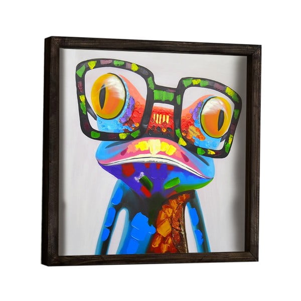 Dekorativní zarámovaný obraz Frog, 34 x 34 cm