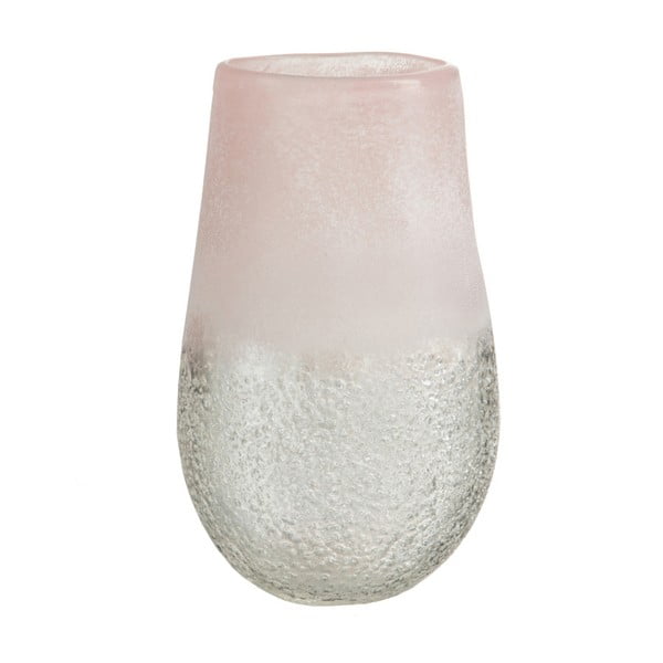 Skleněná váza J-Line Oval Pink, výška 31 cm
