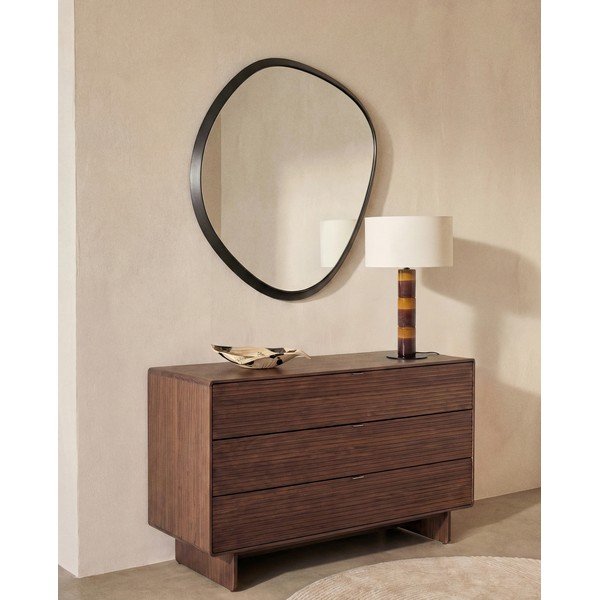 Komoda v dekoru ořechu v tmavě přírodní barvě 101x75x50 cm Norlen – Kave Home-image-1