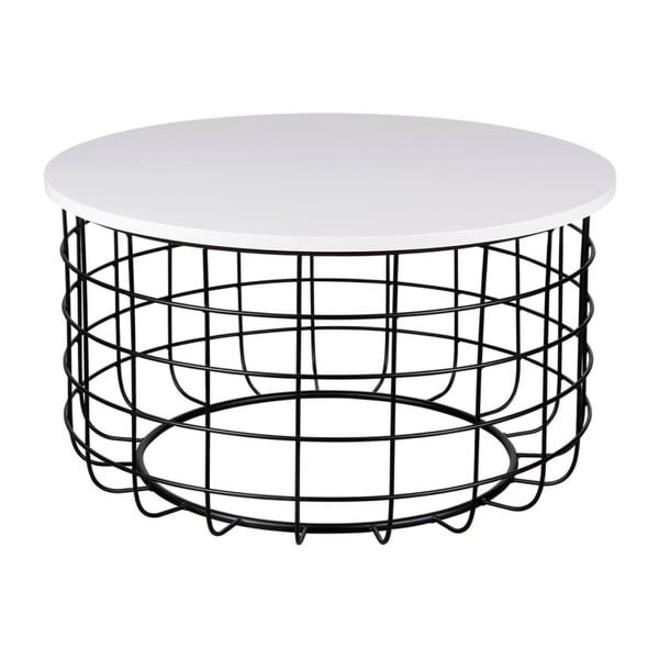 Černobílý konferenční stolek sømcasa Celso, ø 80 cm