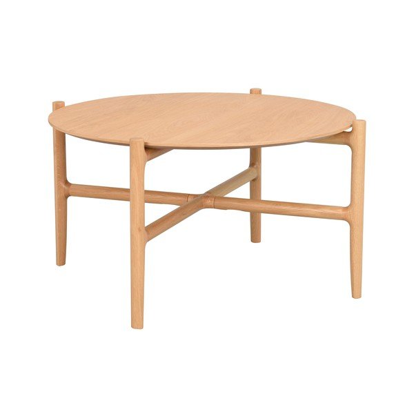 Přírodní odkládací stolek z dubového dřeva Rowico Holton, ø 80 cm-image-2