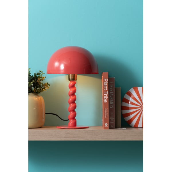 Červená stolní lampa s kovovým stínidlem (výška 39 cm) Prisa – Leitmotiv-image-1