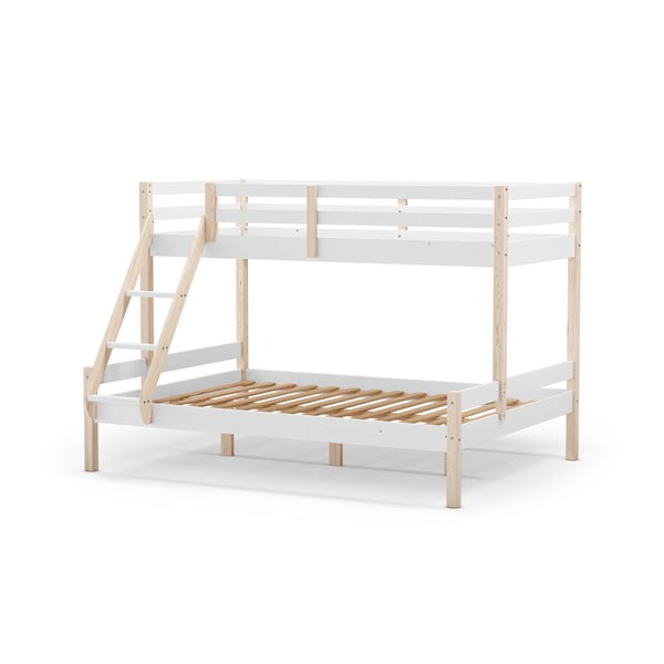 Bílá patrová dětská postel z borovicového dřeva 90x190/140x190 cm Livia – Marckeric-image-3