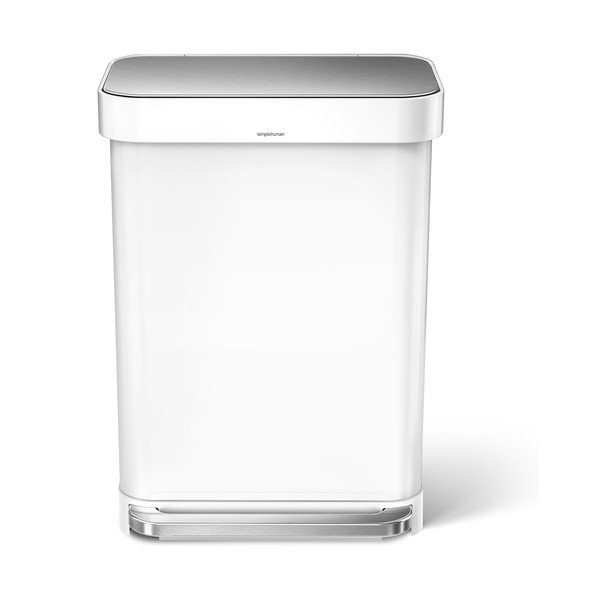 Bílý nášlapný ocelový odpadkový koš 55 l – simplehuman-image-3