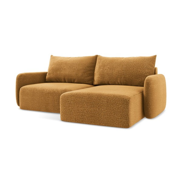 Oranžová rozkládací/s úložným prostorem rohová pohovka (pravý roh) Kalena – Makamii-image-2