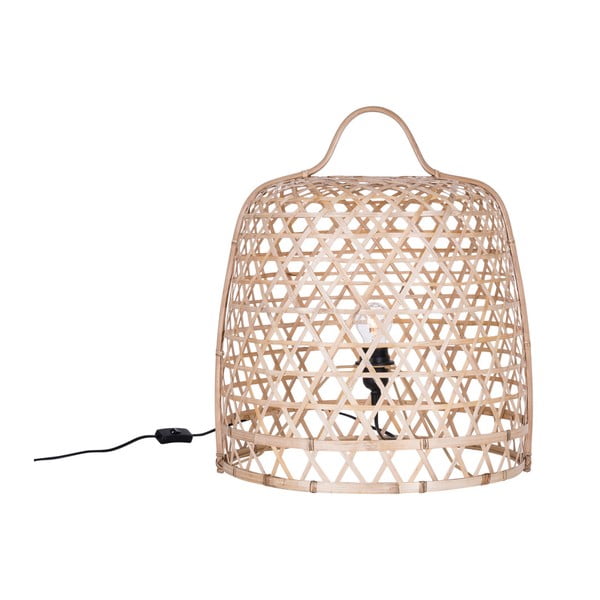 Světlá stojací bambusová lampa Canett Octavio, ⌀ 45 cm