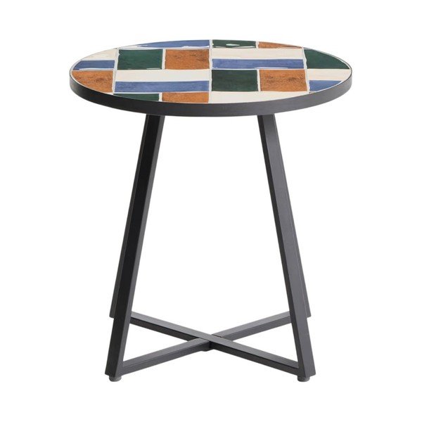 Kulatý zahradní stolek s keramickou deskou ø 45 cm Tella – Kave Home-image-3