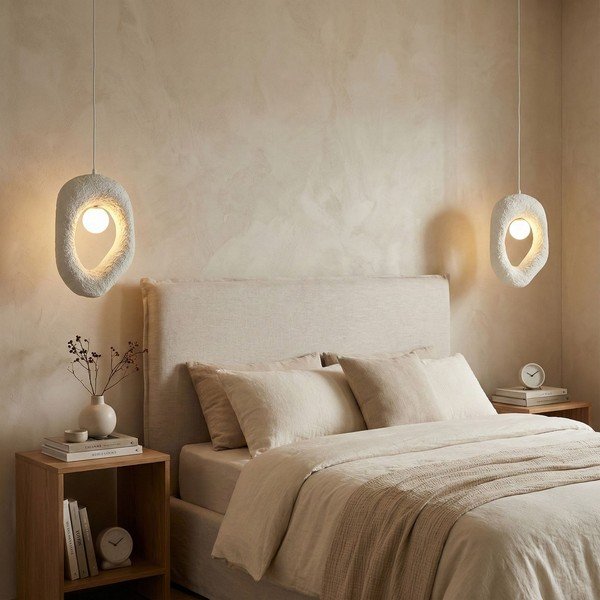 Bílé kovové závěsné svítidlo Lore – Opviq lights-image-1