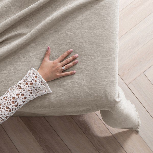 Béžový přehoz z žinylky 220x240 cm Talo – Filumi-image-3