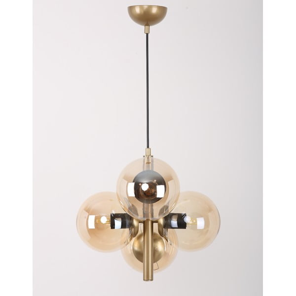 Závěsné svítidlo ve zlaté barvě se skleněným stínidlem ø 35 cm Forte – Squid Lighting