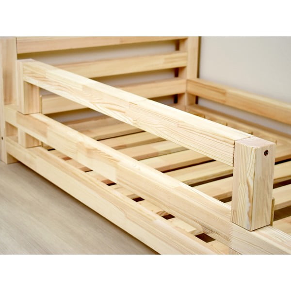 Bílá bočnice z smrkového dřeva k posteli Benlemi Safety, délka 90 cm-image-1