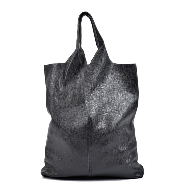 Černá kožená nákupní taška Isabella Rhea Palia
