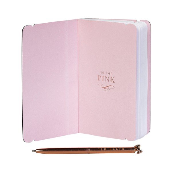 Růžový zápisník s propiskou Ted Baker Bow-image-1