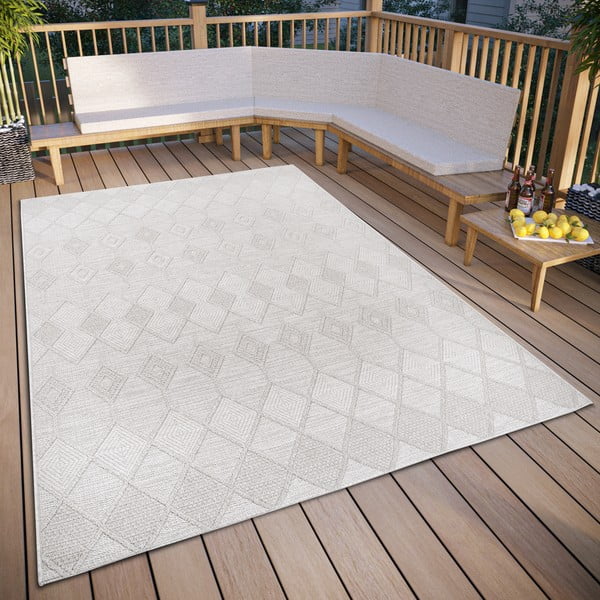 Krémový venkovní koberec 194x290 cm – Elle Decoration-image-1