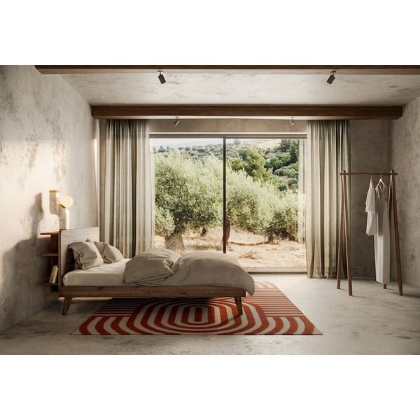 Hnědá dvoulůžková postel z borovicového dřeva s roštem 160x200 cm Retreat – Karup Design-image-1