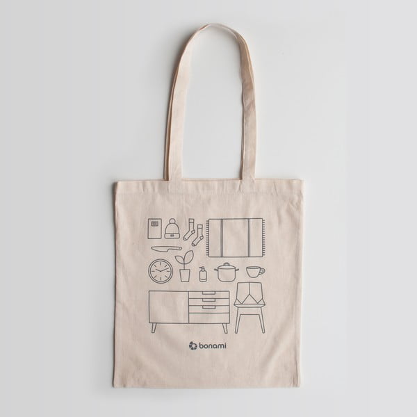Krémová plátěná taška Bonami-image-1