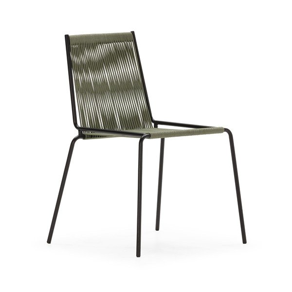 Zelené kovové stohovatelné jídelní židle v sadě 2 ks Emily – Marckeric