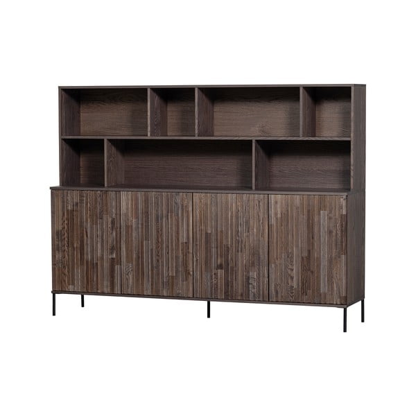 Hnědá knihovna v dekoru jasanu 200x150x44 cm Gravure – WOOOD-image-3