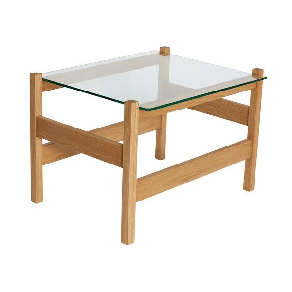 Konferenční stolek se skleněnou deskou v přírodní barvě 52x66 cm Ledge – Hübsch