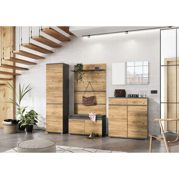 Věšákový panel v dekoru dubu v přírodní barvě Lissabon – Germania-image-4