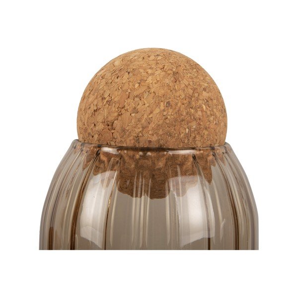 Hnědá skleněná dóza s korkovým víkem PT LIVING Gem, výška 14 cm-image-3