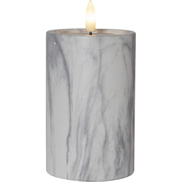 Šedo-bílá betonová LED svíčka Star Trading Flamme Marble, výška 15 cm