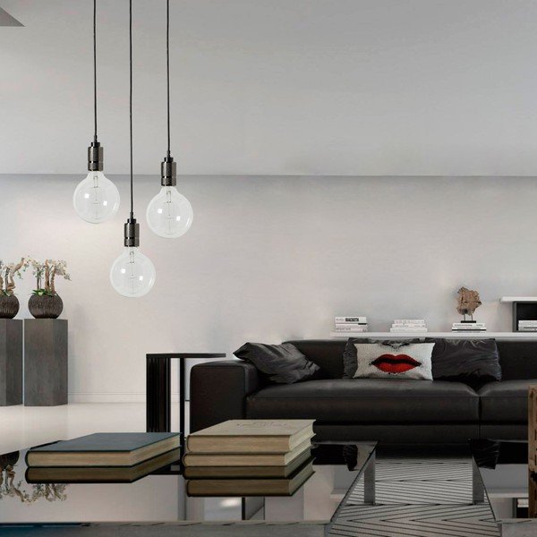 Černé závěsné svítidlo bez stínidla SULION Vintage-image-1