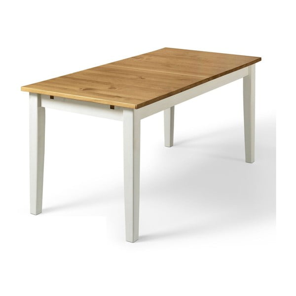 Jídelní stůl z borovicového masivu s bílými nohami Støraa Daisy, 75 x 160 cm