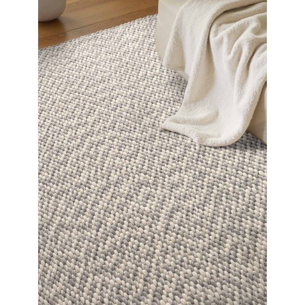 Světle šedý/krémový ručně tkaný vlněný koberec 140x200 cm Lyon Beans – Elle Decoration-image-3