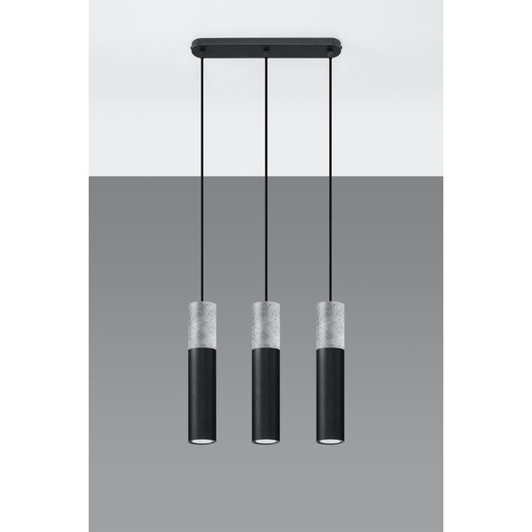 Černo-šedé závěsné svítidlo Sollux Edo, délka 40 cm-image-3