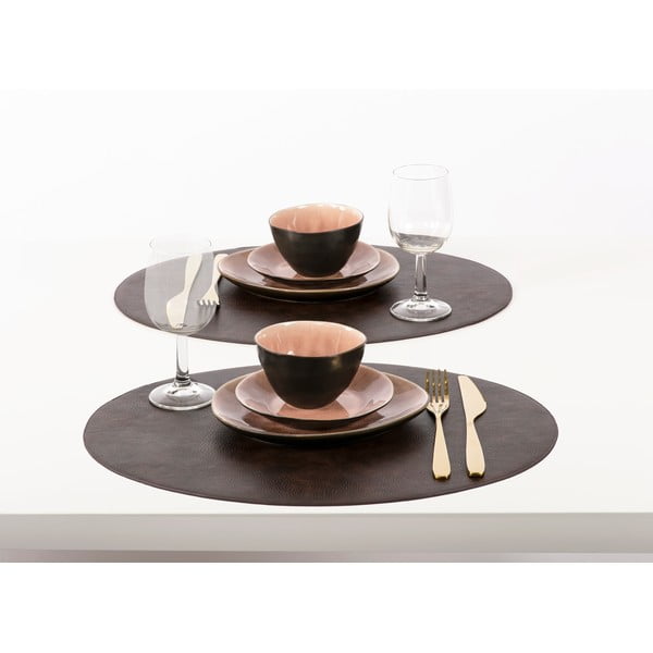 Tmavě hnědé prostírání z imitace kůže ZicZac Troja, 33 x 45 cm-image-2