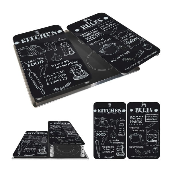 Kryty na sporák z tvrzeného skla v sadě 2 ks 52x30 cm Kitchen Rules – Maximex-image-3