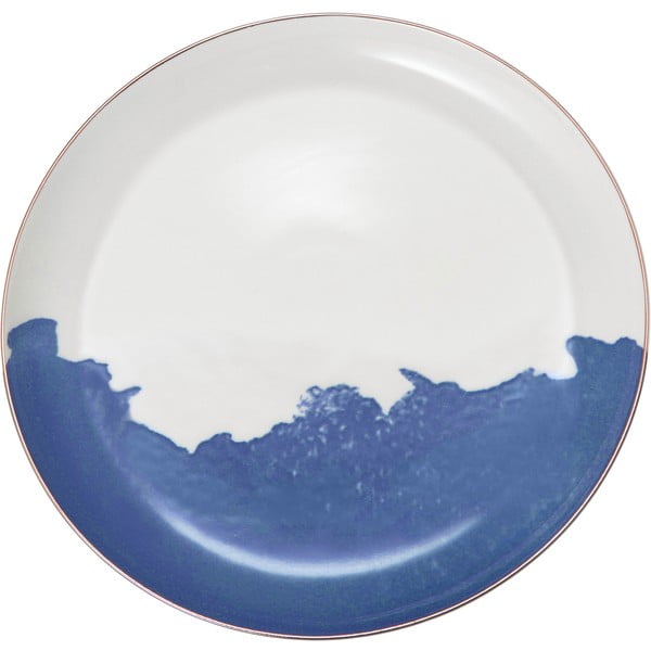 Sada 2 modro-bílých porcelánových dezertních talířů Westwing Collection Rosie, ø 21 cm