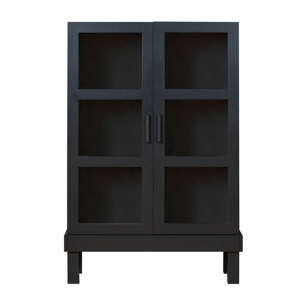 Černá vitrína z borovicového dřeva 107x160 cm Bonk – Basiclabel 