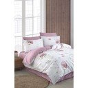 Bílo-růžové 3dílné prodloužené povlečení na jednolůžko s prostěradlem 160x220 cm Floral – Mila Home